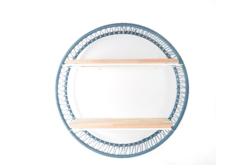 Étagère SONIX Ø.72 cm de Boqa, Structure blanche, Bleu fjord Étagère SONIX Ø.72 cm de Boqa, Structure blanche, Bleu fjord