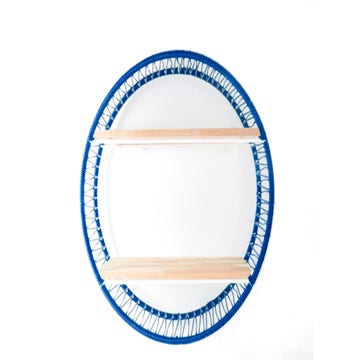 Étagère SONIX Ø.72 cm de Boqa, Structure blanche, Bleu nuit