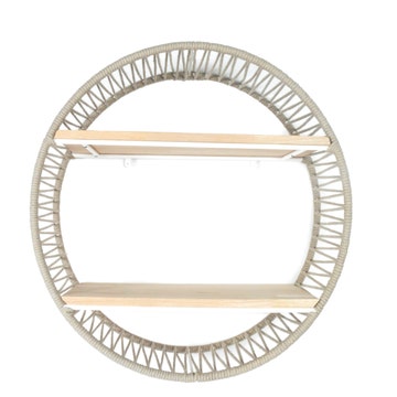 Étagère SONIX Ø.72 cm de Boqa, Structure blanche, Lin