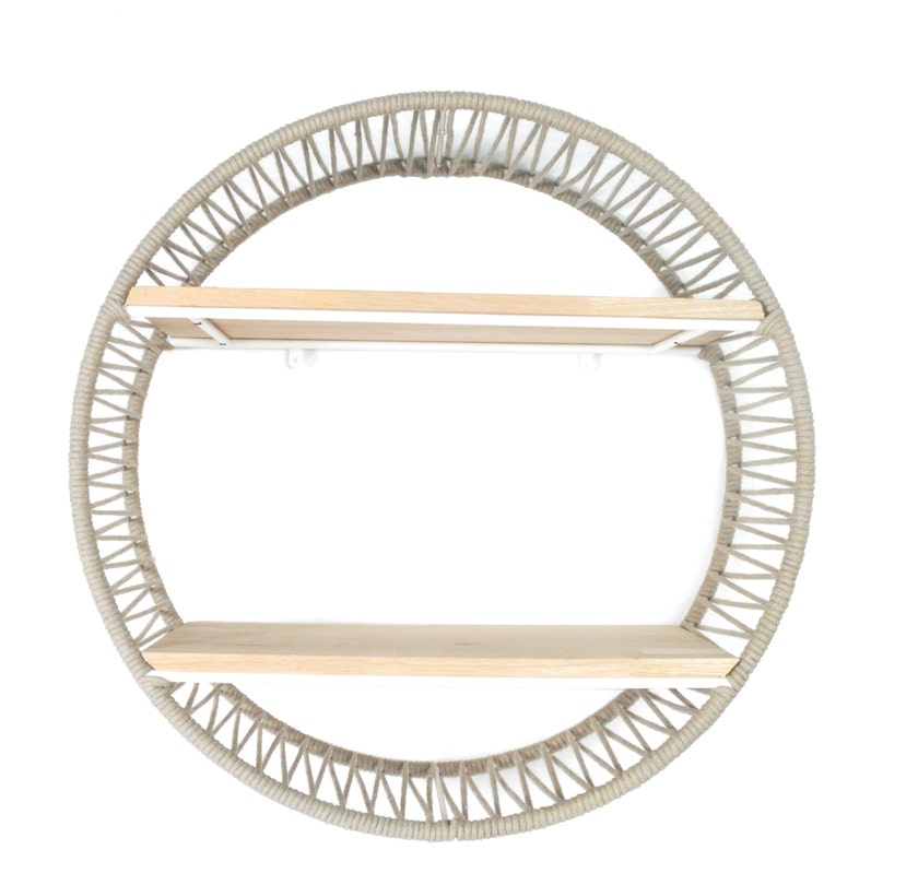 Étagère SONIX Ø.72 cm de Boqa, Structure blanche, Lin Étagère SONIX Ø.72 cm de Boqa, Structure blanche, Lin