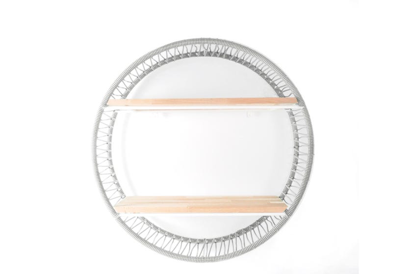 Étagère SONIX Ø.72 cm de Boqa, Structure blanche, Gris silex Étagère SONIX Ø.72 cm de Boqa, Structure blanche, Gris silex