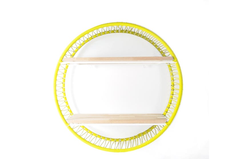 Étagère SONIX Ø.72 cm de Boqa, Structure blanche, Jaune impérial Étagère SONIX Ø.72 cm de Boqa, Structure blanche, Jaune impérial