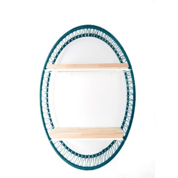 Étagère SONIX Ø.72 cm de Boqa, Structure blanche, Bleu océan