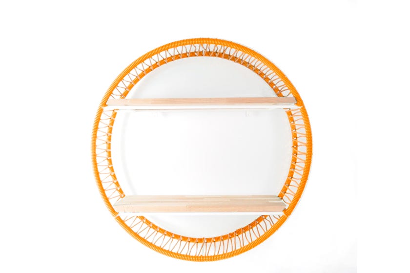 Étagère SONIX Ø.72 cm de Boqa, Structure blanche, Orange Étagère SONIX Ø.72 cm de Boqa, Structure blanche, Orange
