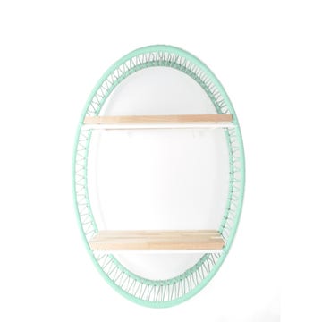 Étagère SONIX Ø.72 cm de Boqa, Structure blanche, Vert d'eau