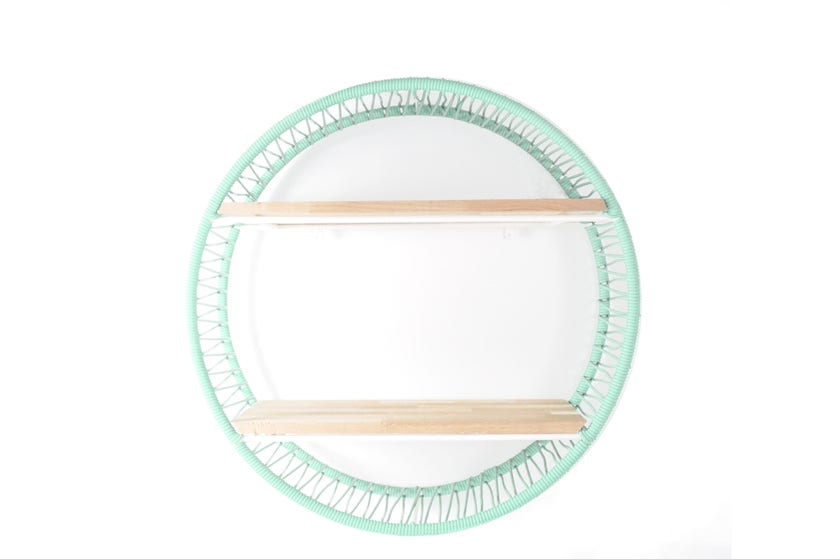 Étagère SONIX Ø.72 cm de Boqa, Structure blanche, Vert d'eau Étagère SONIX Ø.72 cm de Boqa, Structure blanche, Vert d'eau