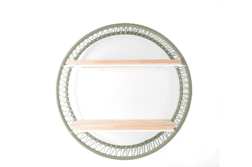 Étagère SONIX Ø.72 cm de Boqa, Structure blanche, Vert olive Étagère SONIX Ø.72 cm de Boqa, Structure blanche, Vert olive