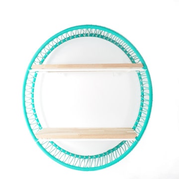 Étagère SONIX Ø.72 cm de Boqa, Structure blanche, Vert turquoise
