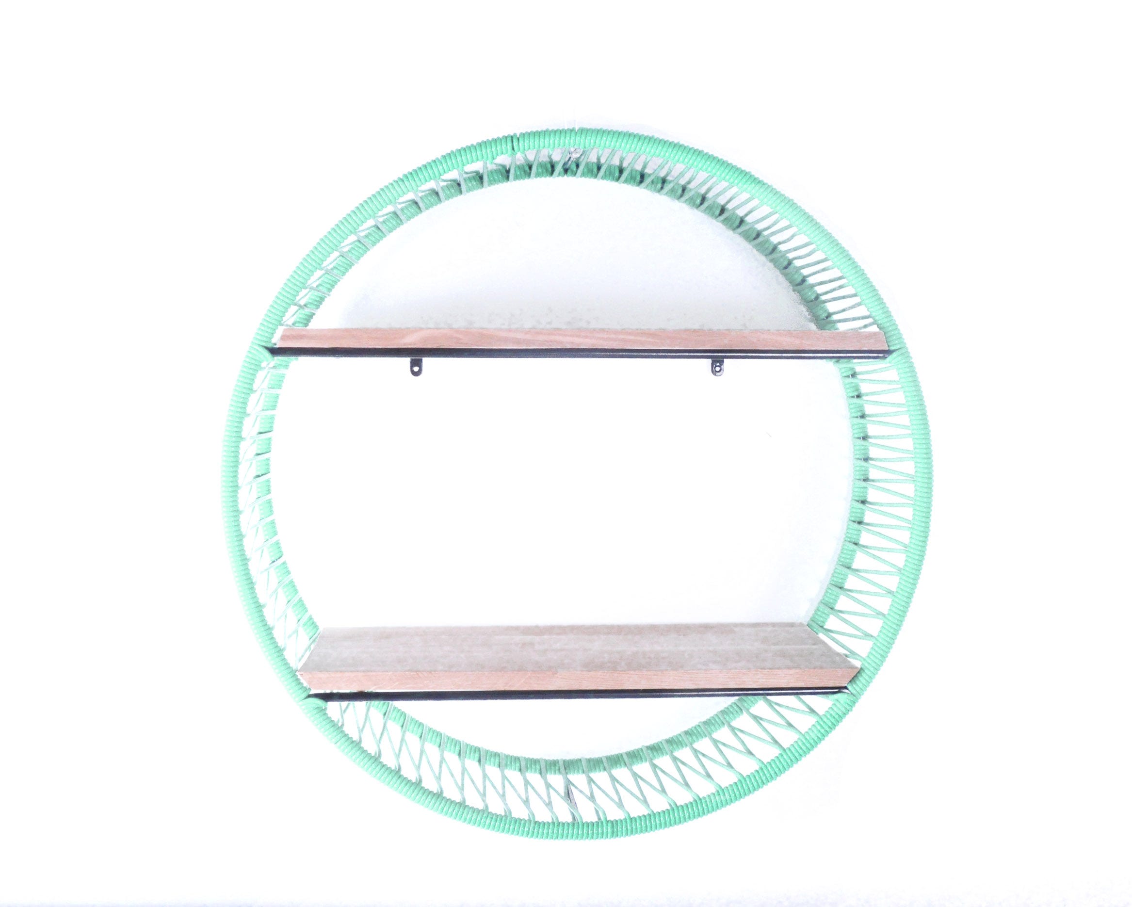 Étagère SONIX Ø.72 cm, Structure noire, Vert d'eau