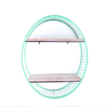 Étagère SONIX Ø.72 cm de Boqa, Structure noire, Vert d'eau
