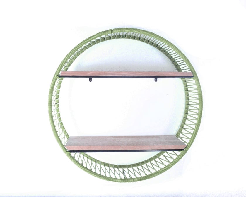 Étagère SONIX Ø.72 cm de Boqa, Structure noire, Vert olive Étagère SONIX Ø.72 cm de Boqa, Structure noire, Vert olive