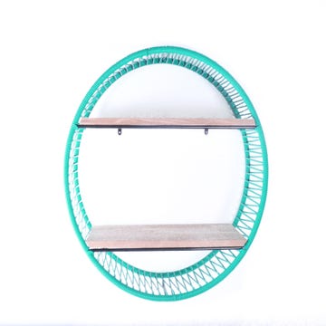 Étagère SONIX Ø.72 cm de Boqa, Structure noire, Vert turquoise