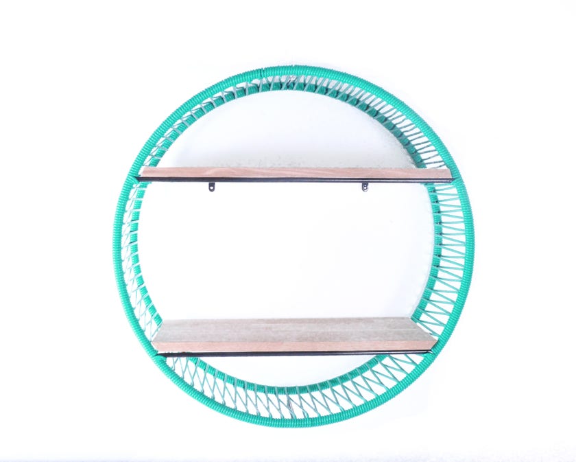 Étagère SONIX Ø.72 cm de Boqa, Structure noire, Vert turquoise Étagère SONIX Ø.72 cm de Boqa, Structure noire, Vert turquoise