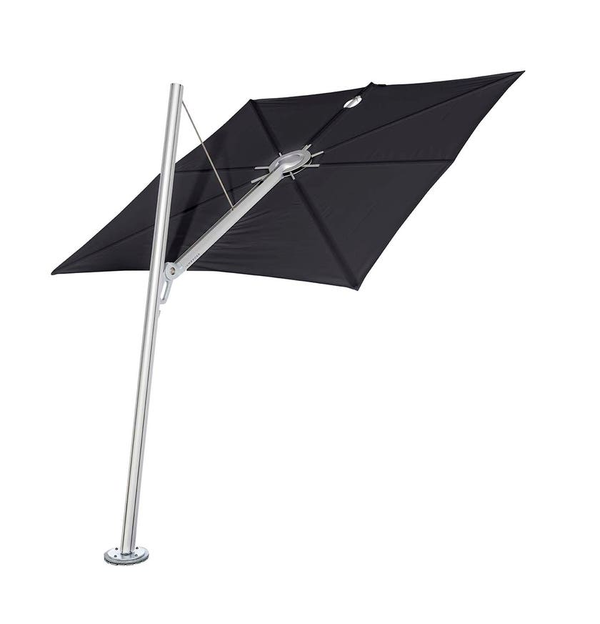 Parasol SPECTRA FORWARD 250 x 250 de Umbrosa, Chassis aluminium, Sunbrella Black