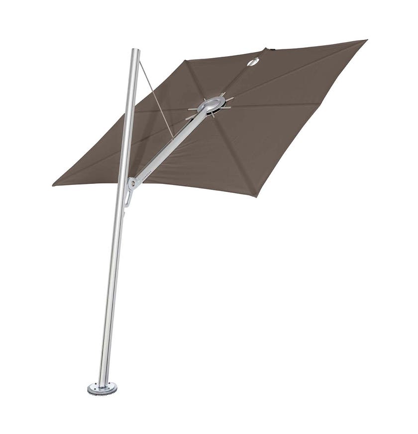 Parasol SPECTRA FORWARD 250 x 250 de Umbrosa, Chassis aluminium, Solidum Taupe