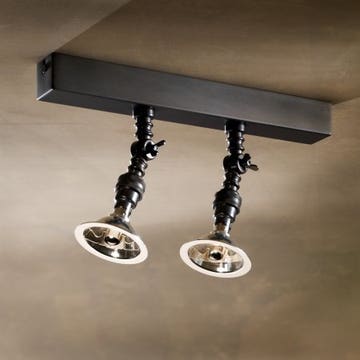 Spot orientable Nautic LILLEY RAIL 300mm avec 2 spots bronze antique