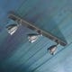 Spot orientable Nautic LILLEY RAIL 600mm avec 3 shades bronze nickelé mat