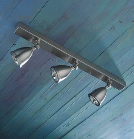 Spot orientable Nautic LILLEY RAIL 600mm avec 3 shades bronze nickelé mat