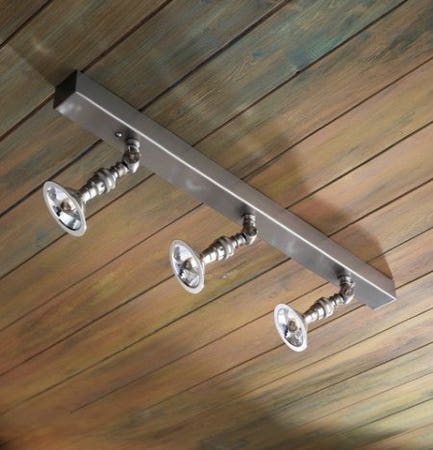 Spot orientable Nautic LILLEY RAIL 600mm avec 3 spots bronze nickelé mat