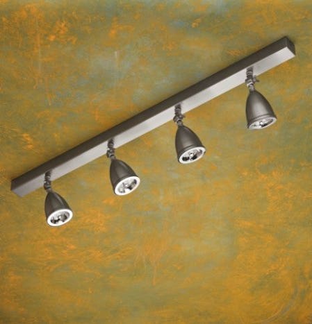 Spot orientable Nautic LILLEY RAIL 900mm avec 4 shades bronze nickelé mat