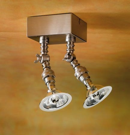 Spot orientable Nautic LILLEY SPOT TWIN bronze nickelé mat