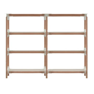 ÉTAGÈRE STEELWOOD, 4 plateaux, 2 modules de MAGIS