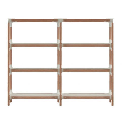 ÉTAGÈRE STEELWOOD, 4 plateaux, 2 modules de MAGIS