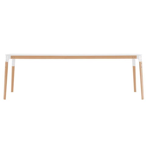 TABLE RECTANGULAIRE STEELWOOD, Plateau blanc de MAGIS