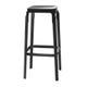 TABOURET HAUT STEELWOOD, H.78 cm, Piétement hêtre teinté noir, assise et repose-pied acier laqué noir de MAGIS