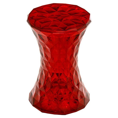 Tabouret STONE Transparent de Kartell, Rouge Tabouret STONE Transparent de Kartell, Rouge