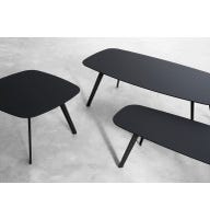 Table basse SOLAPA H36 de Stua, 120 x 60 cm, Pieds Noir, Plateau Fenix