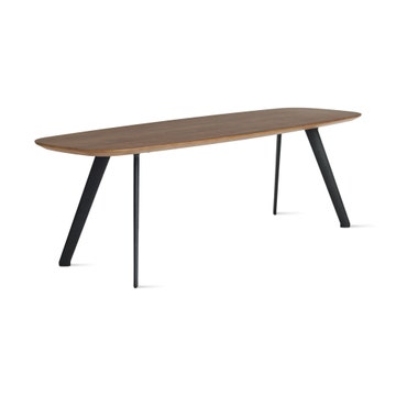 Table basse SOLAPA H36 de Stua, 120 x 40 cm, Pieds Noir, Plateau Noyer