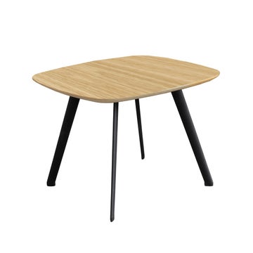 Table basse SOLAPA H30 de Stua, 60 x 60 cm, Pieds Noir, Plateau Chêne