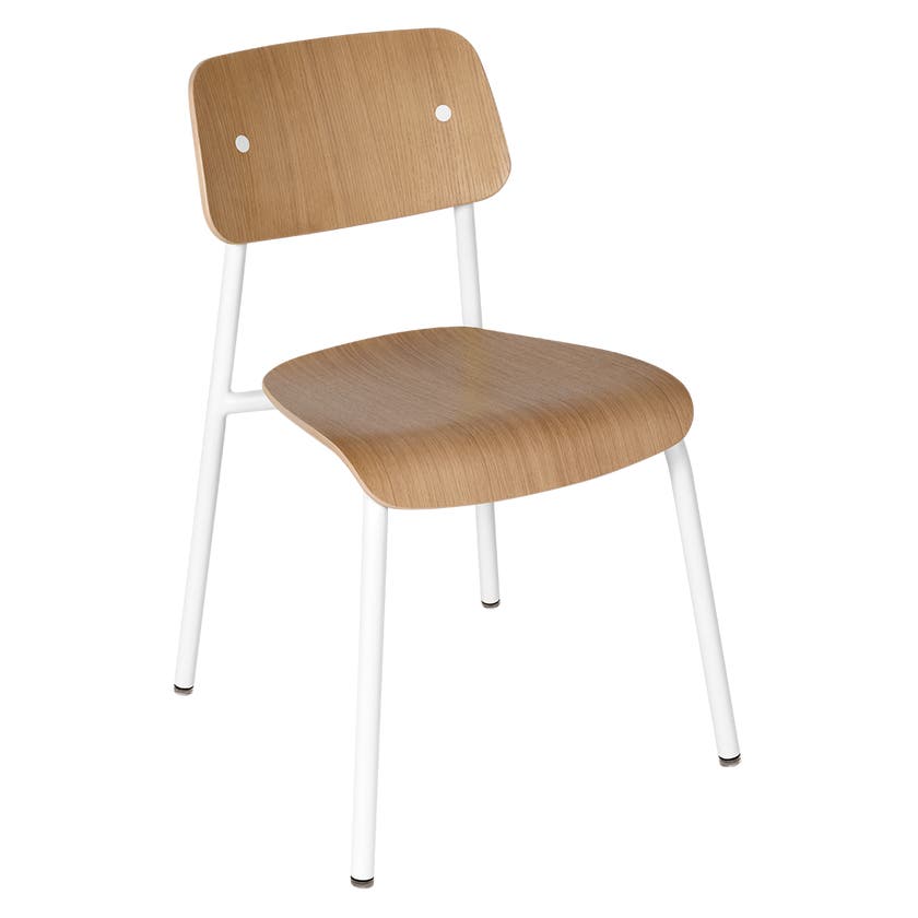 Chaise chêne STUDIE de Fermob, Blanc coton Chaise chêne STUDIE de Fermob, Blanc coton