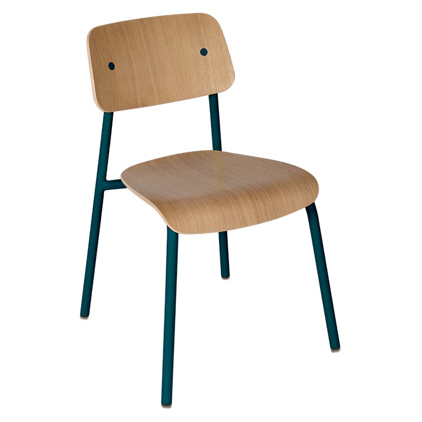 Chaise chêne STUDIE de Fermob, Bleu acapulco Chaise chêne STUDIE de Fermob, Bleu acapulco