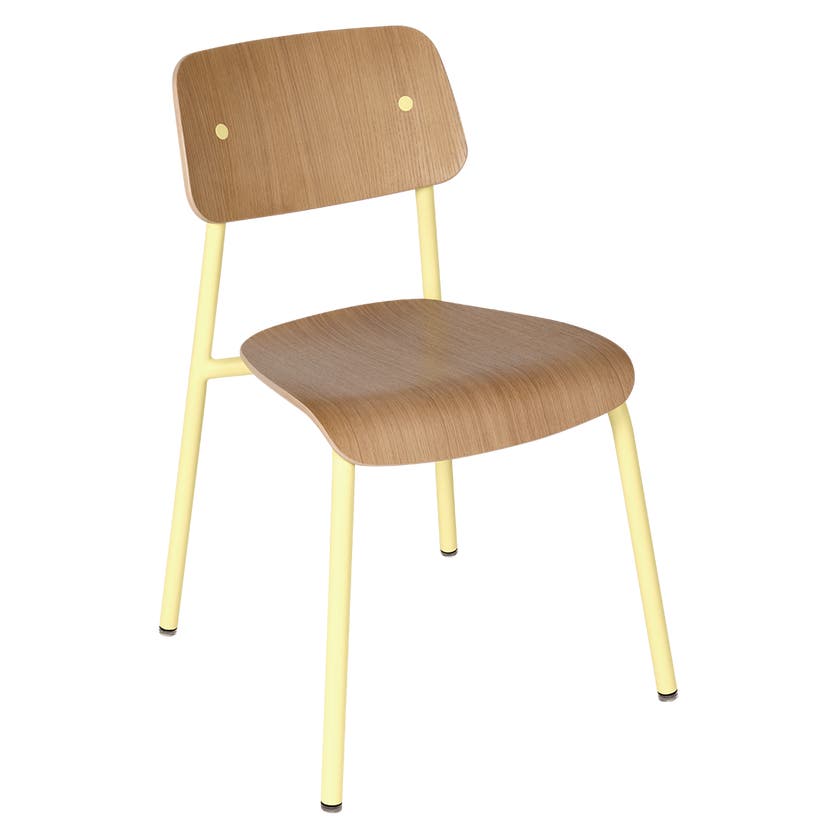 Chaise chêne STUDIE de Fermob, Citron givré Chaise chêne STUDIE de Fermob, Citron givré