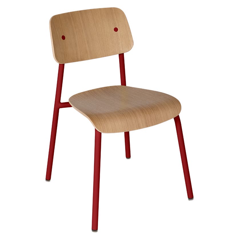 Chaise chêne STUDIE de Fermob, Piment Chaise chêne STUDIE de Fermob, Piment