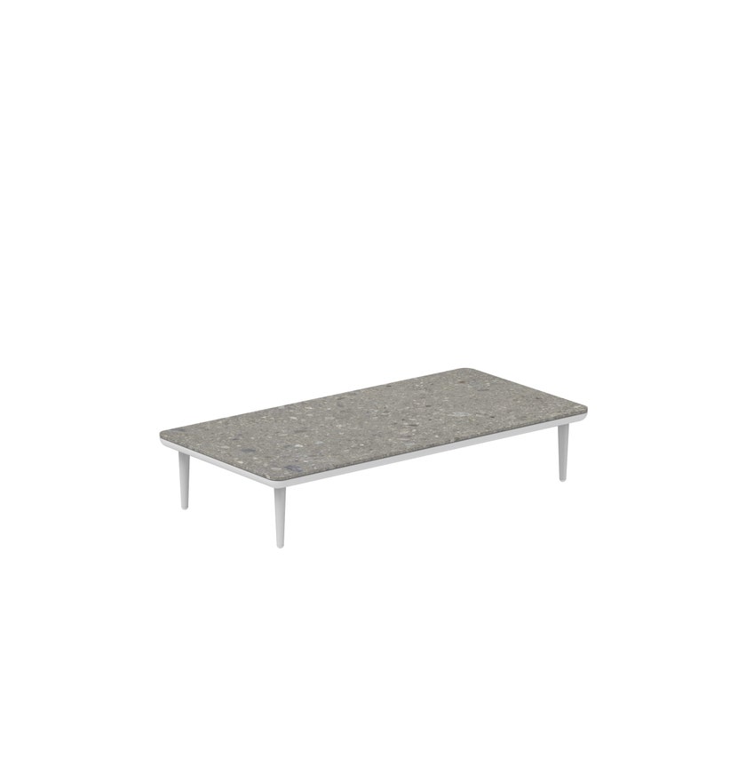 Table basse 140 STYLETTO LOUNGE de Royal Botania, Structure aluminium anthracite, Plateau céramique Nero Marquina