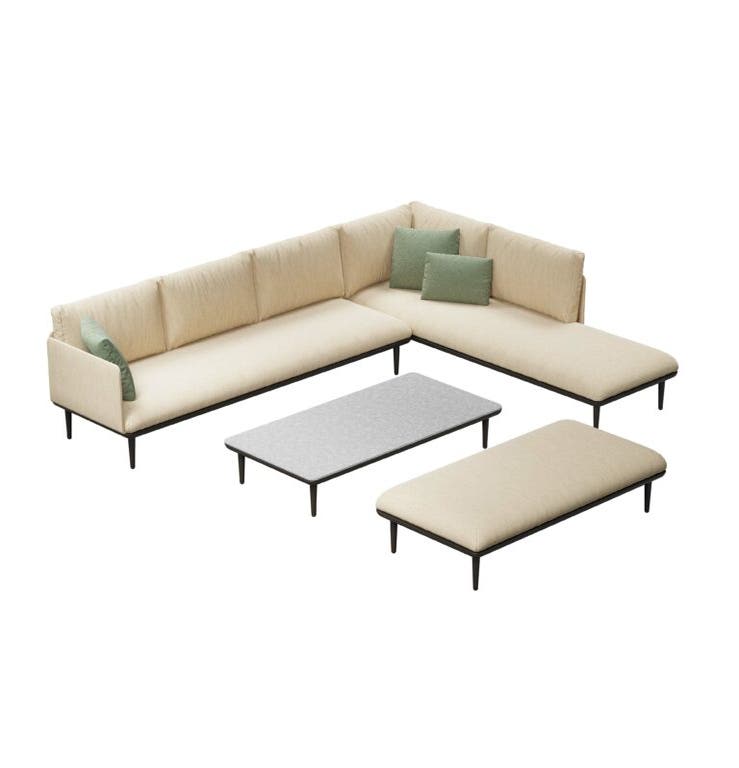 Canapé / salon extérieur STYLETTO LOUNGE SET de Royal Botania, Structure anthracite, Coussin Natural White Dot