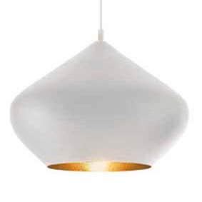 Suspension BEAT LIGHT STOUT de Tom Dixon D.52 cm, Blanc