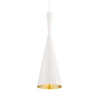 Suspension BEAT LIGHT TALL de Tom Dixon D.19 cm blanc