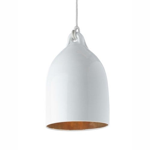 Suspension BUFFERLAMP de Pols Potten, Blanc intérieur doré Suspension BUFFERLAMP de Pols Potten, Blanc intérieur doré
