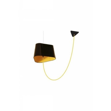 Suspension déportée GRAND NUAGE de Designheure, Noir et Jaune Fil jaune 