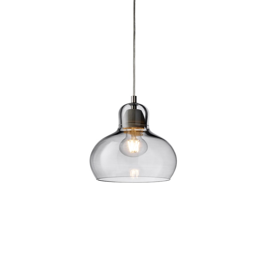 Suspension MEGA BULB de &Tradition, Ø18, Silver, Cordon noir
