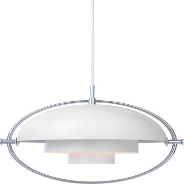 Suspension MULTI-LITE de Gubi, Blanc et chrome