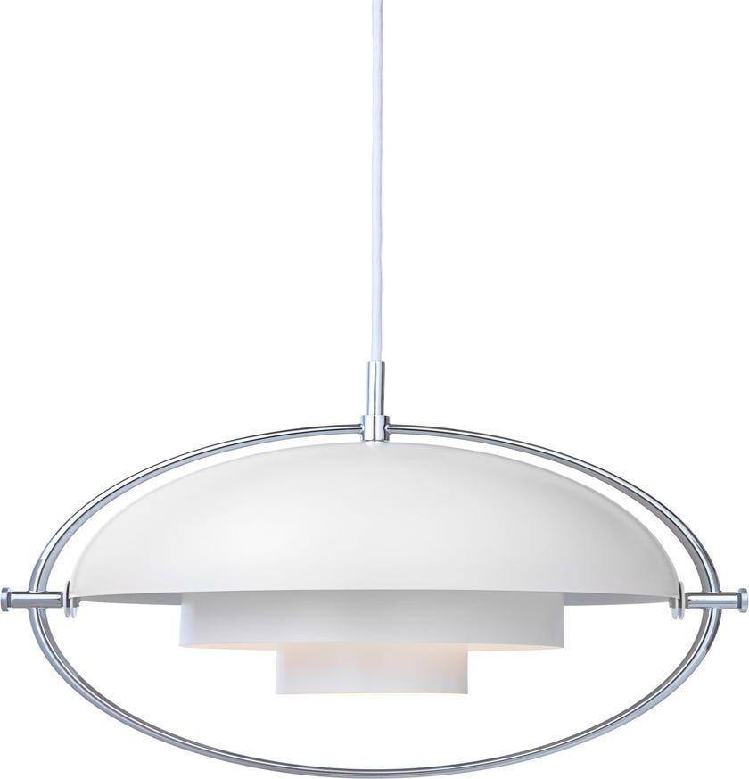 Suspension MULTI-LITE de Gubi, Blanc et chrome