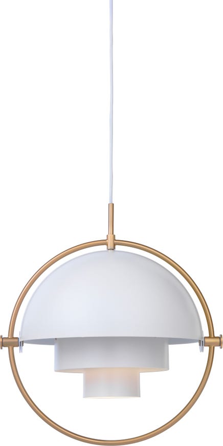 Suspension MULTI-LITE de Gubi, Blanc et laiton Suspension MULTI-LITE de Gubi, Blanc et laiton