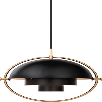 Suspension MULTI-LITE de Gubi, Noir charbon et laiton