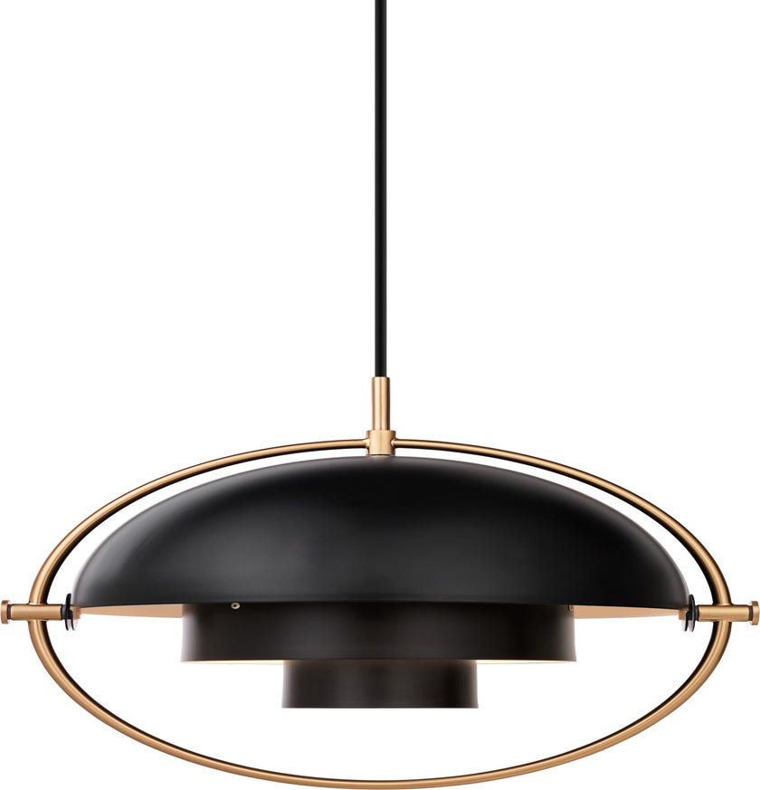 Suspension MULTI-LITE de Gubi, Noir charbon et laiton