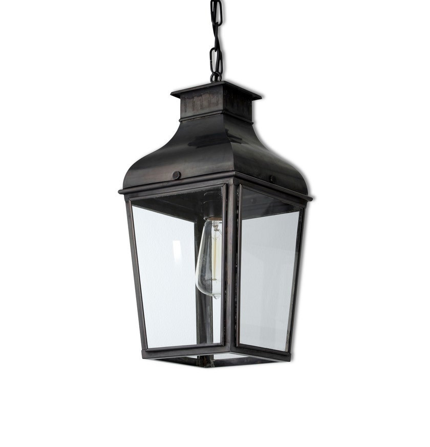 Suspension MONTROSE SMALL PENDANT de Nautic, Bronze patine foncé, Verre clair